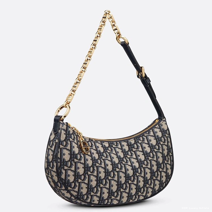 Cheap CD Lounge Bag Oblique Blue Canvas Motif Dior 0814 Luxury